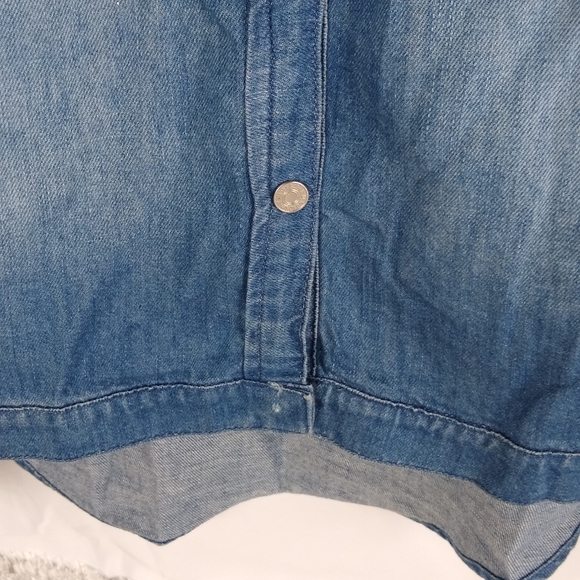 Black Orchid Los Angeles Denim Snap Button Long Sleeve Up Shirt Small New Flaw - Picture 2 of 7